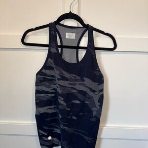 Athleta Dark Blue Patterned Tank Top